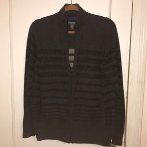 Kenneth Cole Reaction • Striped Zip Up Sweater • L